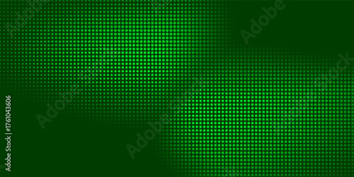 LED green screen dots dark green background.