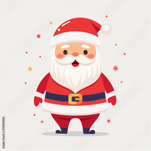 Père Noël stylisé en design plat minimaliste