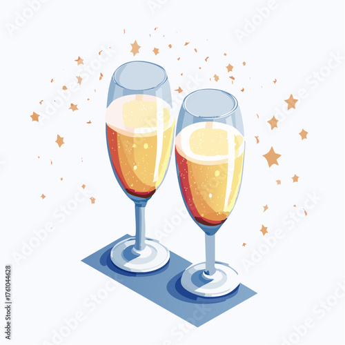 Illustration vectorielle festive du Nouvel An