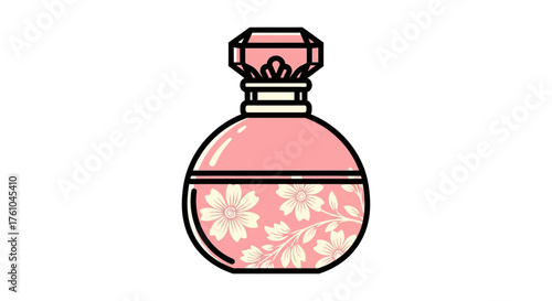 elegant perfume bottle with floral design perfect for beauty product advertising conveying luxury and sophistication ideal for fragrance promotion