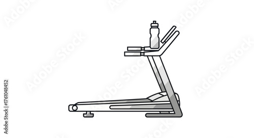 Treadmill with Water Bottle: Fitness Equipment for Exercise and Cardio Workout.