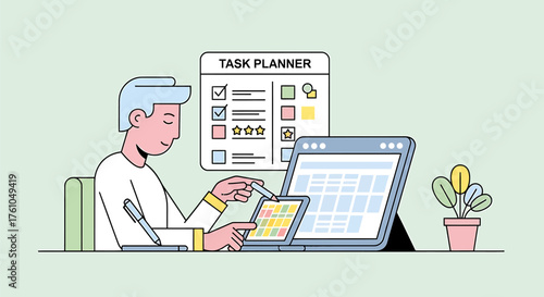 Hybrid Work & Digital Nomad Streamlining Tasks with a Planner for Remote Professionals