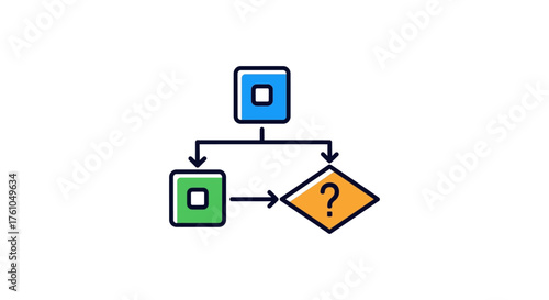 flowchart diagram process showing decision-making analyzing data and visualizing business insights useful for presentations training or educational material.