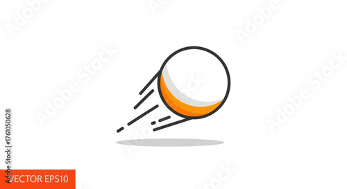 Animated Ping Pong Ball with Motion Trails Vector Illustration.