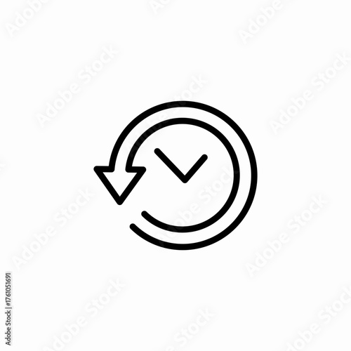 clock history refresh icon sign vector