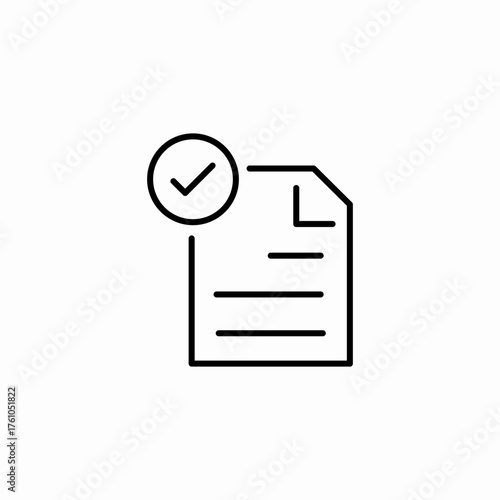 document check approved icon sign vector