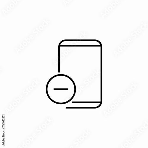 mobile remove minus icon sign vector