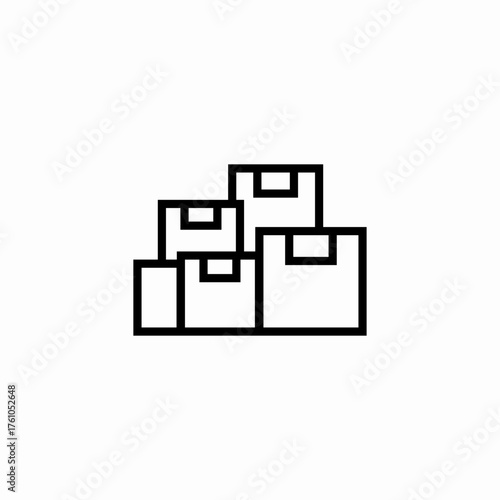 pile of packages icon sign vector