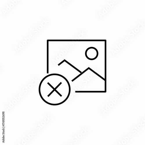 remove image cross icon sign vector