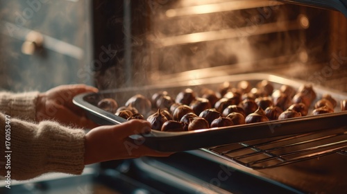 Roasting chestnuts in the oven for a cozy autumn snack,Roast Chestnuts Day