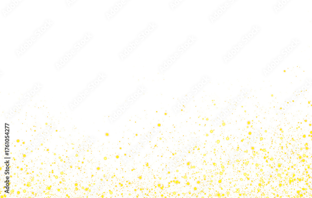Naklejka premium The dust sparks and golden stars shine with special light. Vector sparkles on a transparent background Glitter golden star and light wave. Christmas Holiday banner with glow particle Set spark glitter