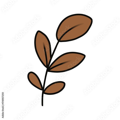 Cute Brown Leaf – Autumn and Fall Season Illustration