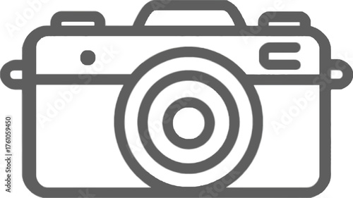 Vector Outline Icon of a Digital Camera. Simple Photography Equipment Symbol for Web, Apps, and Media Technology Concepts.