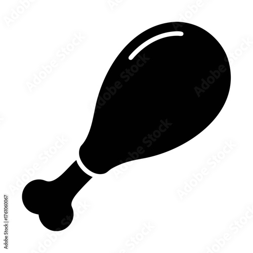 Isolated chicken leg drumstick vector icon illustration for food and restaurant design needs here
