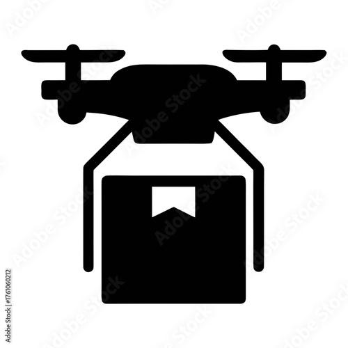 Drone delivery service icon vector illustration for fast shipping and modern logistics solution concept