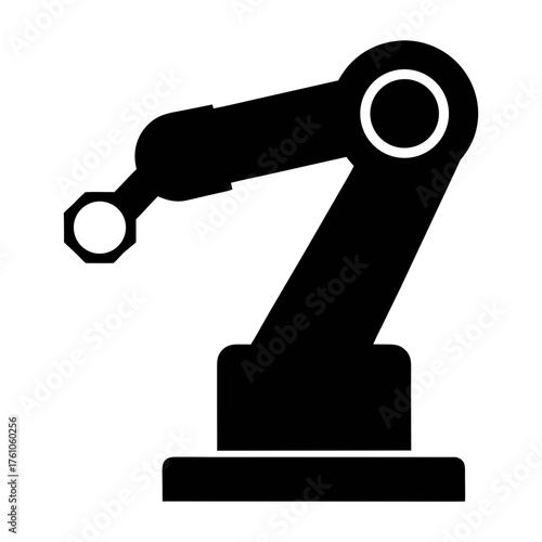 Industrial automation robot arm vector illustration for manufacturing and assembly line design