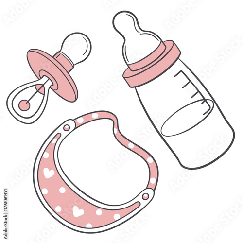 Vector art of baby accessories