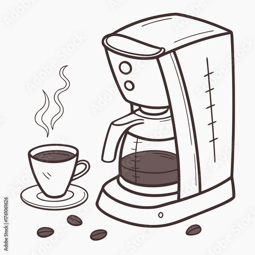 Vector art of coffee maker