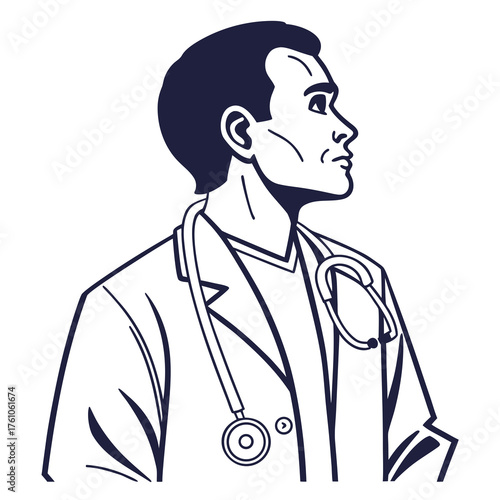 Vector art of doctor with stethoscope