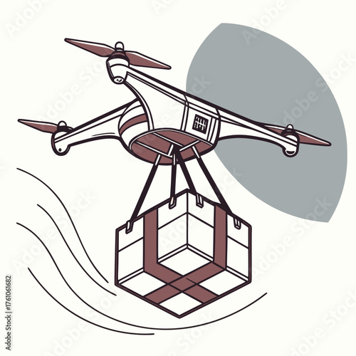 Vector art of drone delivery
