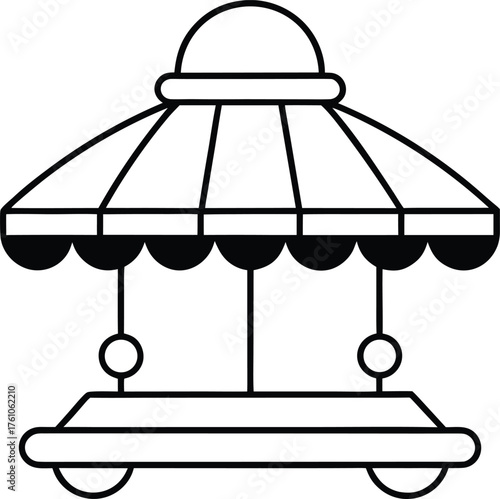 futuristic hover market coloring illustration on transparent background