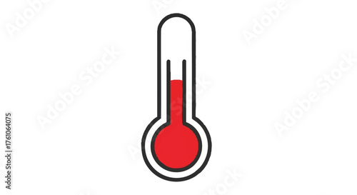 Hot temperature indicator thermometer outline icon vector
