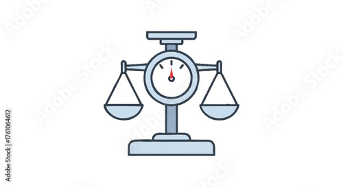 Weight measurement scale outline icon vector
