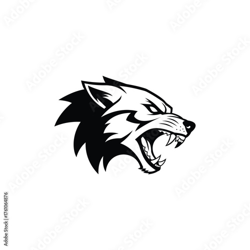 Wallpaper Mural Aggressive Wolf Head Vector Illustration for Logo Design or Mascot Torontodigital.ca