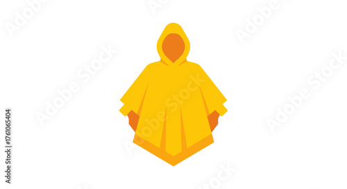 Bright Yellow Rain Poncho with Hood Weather Protection.