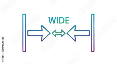 Wide measurement outline icon vector
