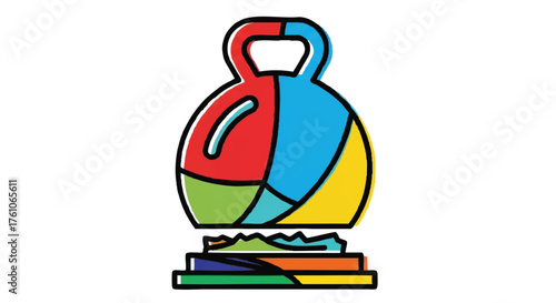 Crushing weight outline icon vector
