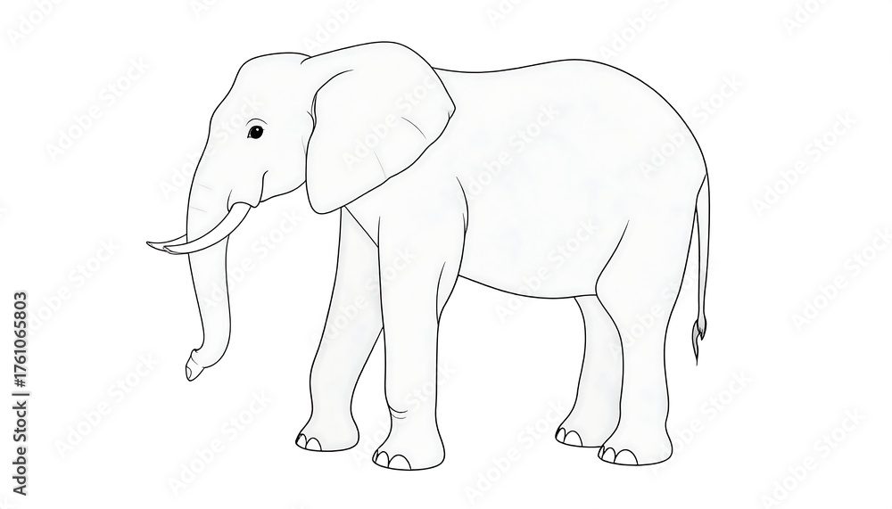 Obraz premium Monochrome elephant profile