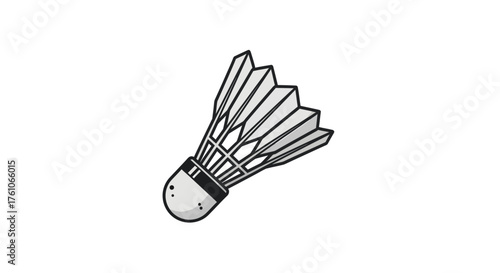 Shuttlecock with Feathered Skirt and Cork Tip for Badminton.