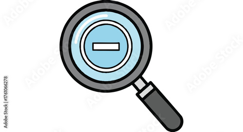 Zoom out minus magnifier outline icon vector
