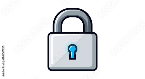 Security lock protecting valuable data illustrating digital safety against cyber threats on a white background ideal for security blogs.