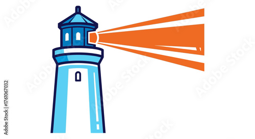 shining lighthouse beacon emitting beams a symbol of guidance and safety ideal for coastal tourism ads maritime industry and navigational services