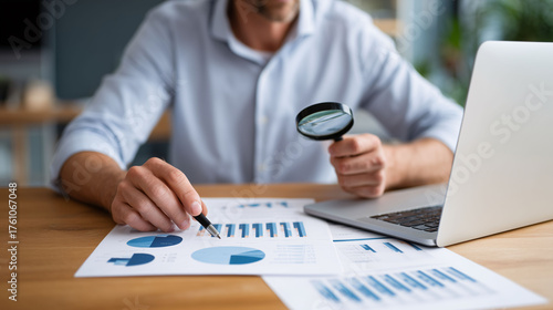 Business audit data analysis and financial reporting concept for enhanced decision-making