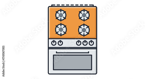 stove appliance an orange gas range with gray oven ready for cooking representing modern kitchen appliances and home design perfect for culinary blog