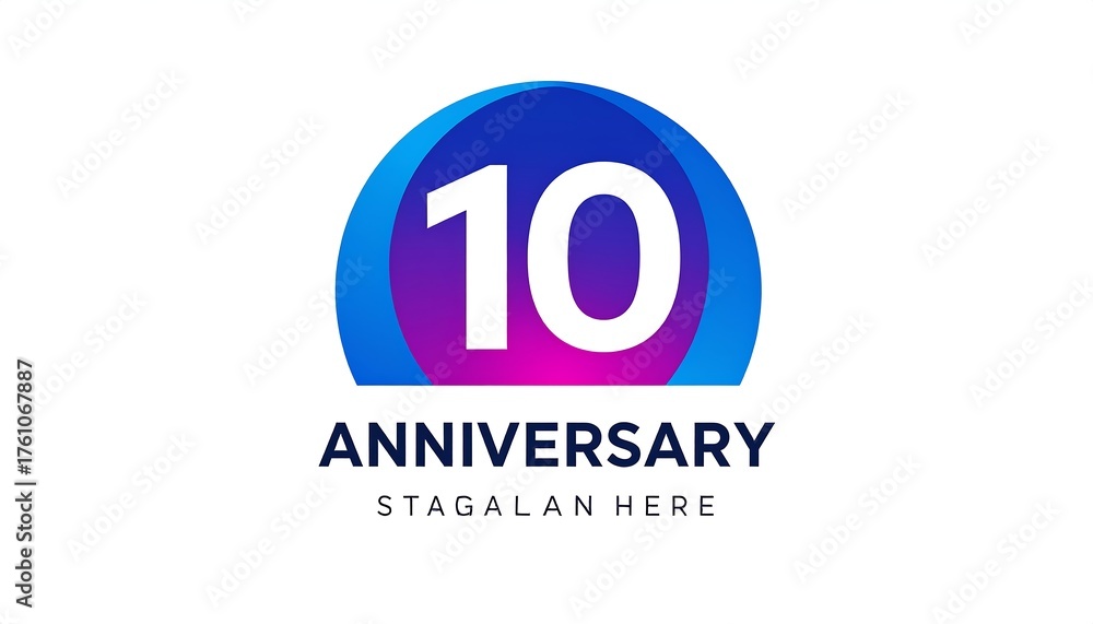 Obraz premium Modern 10th Anniversary Logo