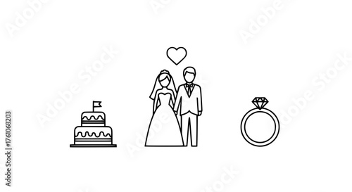Wedding Celebration Marriage Ceremony Love Symbol Icon
