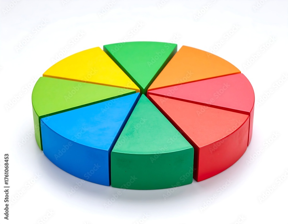 Fototapeta premium Colorful pie chart on white background