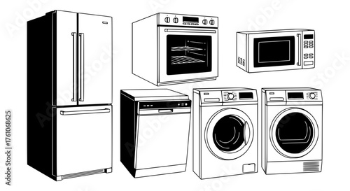 Collection of Home Kitchen and Laundry Appliances