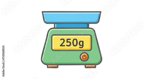 Kitchen scale outline icon vector
