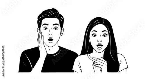 Shocked Couple Expresses Astonishment and Surprise