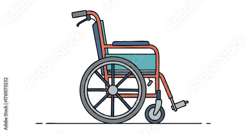 Wheelchair side view outline icon vector
