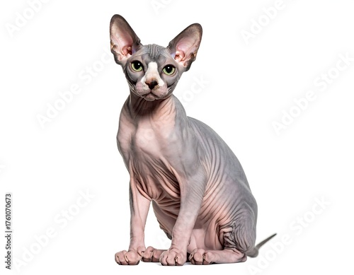 Feline portrait, sitting pose