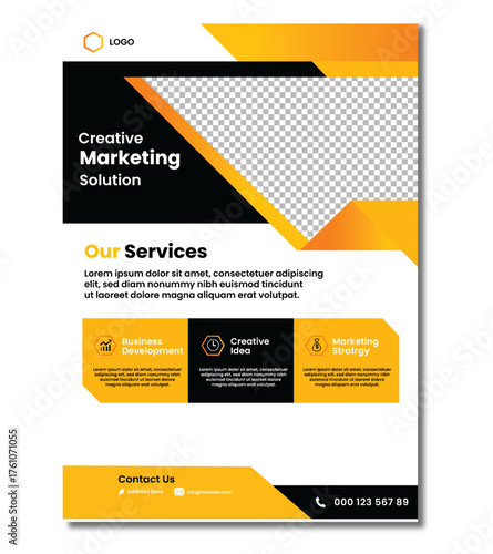 Digital marketing flyer design. Vector full editable corporate & marketing  flayer design. A4 flayer design. Marketing flyer design.