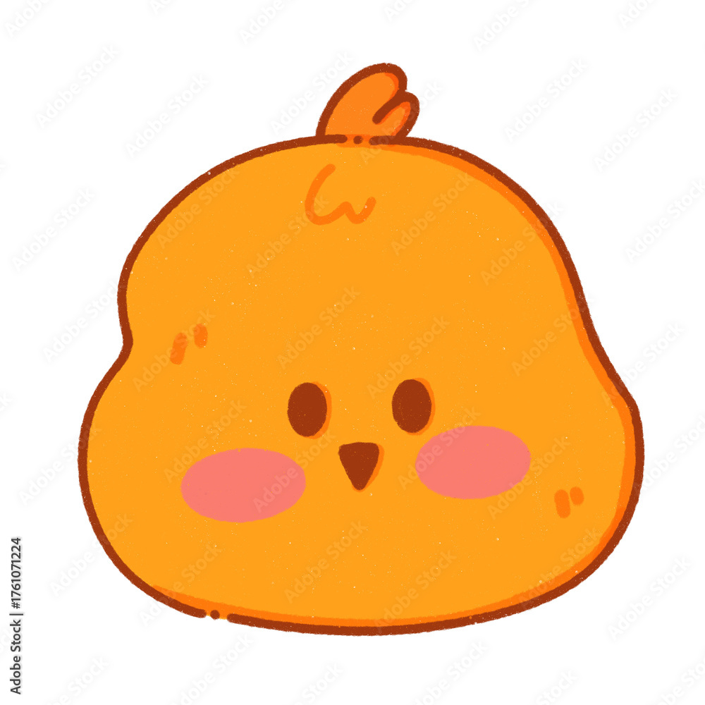 Fototapeta premium Cartoon Doodle of Cute Orange Chick