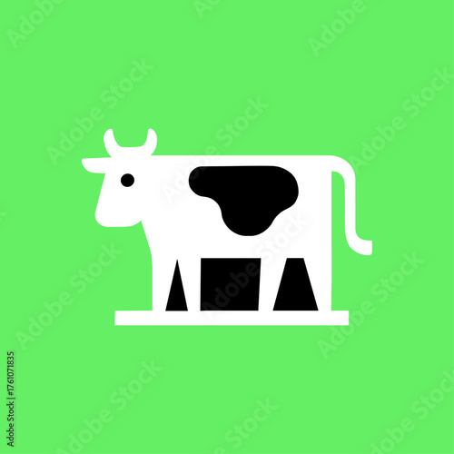 Cow icon logo flat vector design
