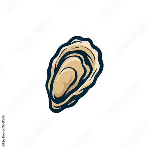 Oyster icon logo flat vector design